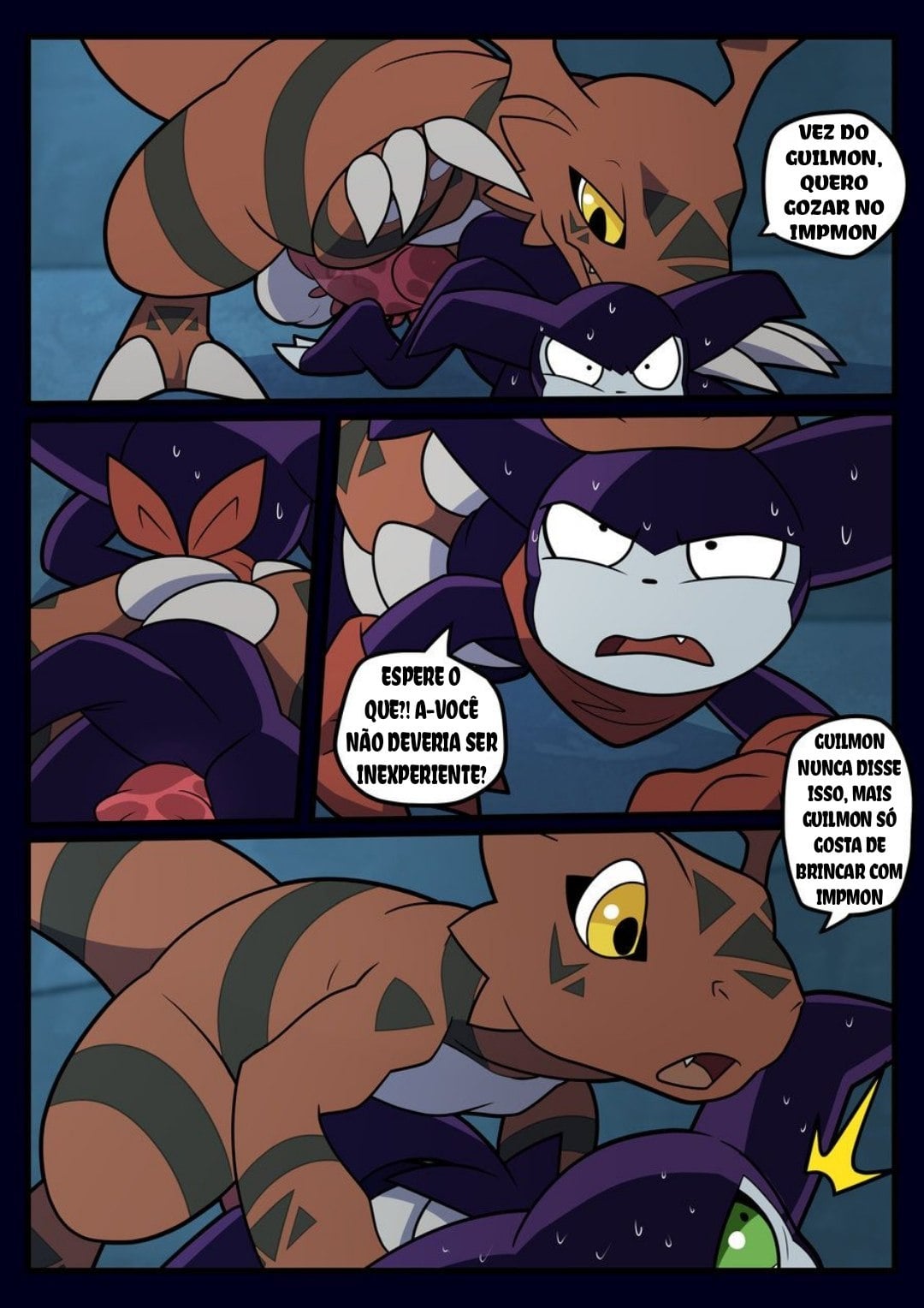 An Inexperienced Guilmon by Blitzdrachin