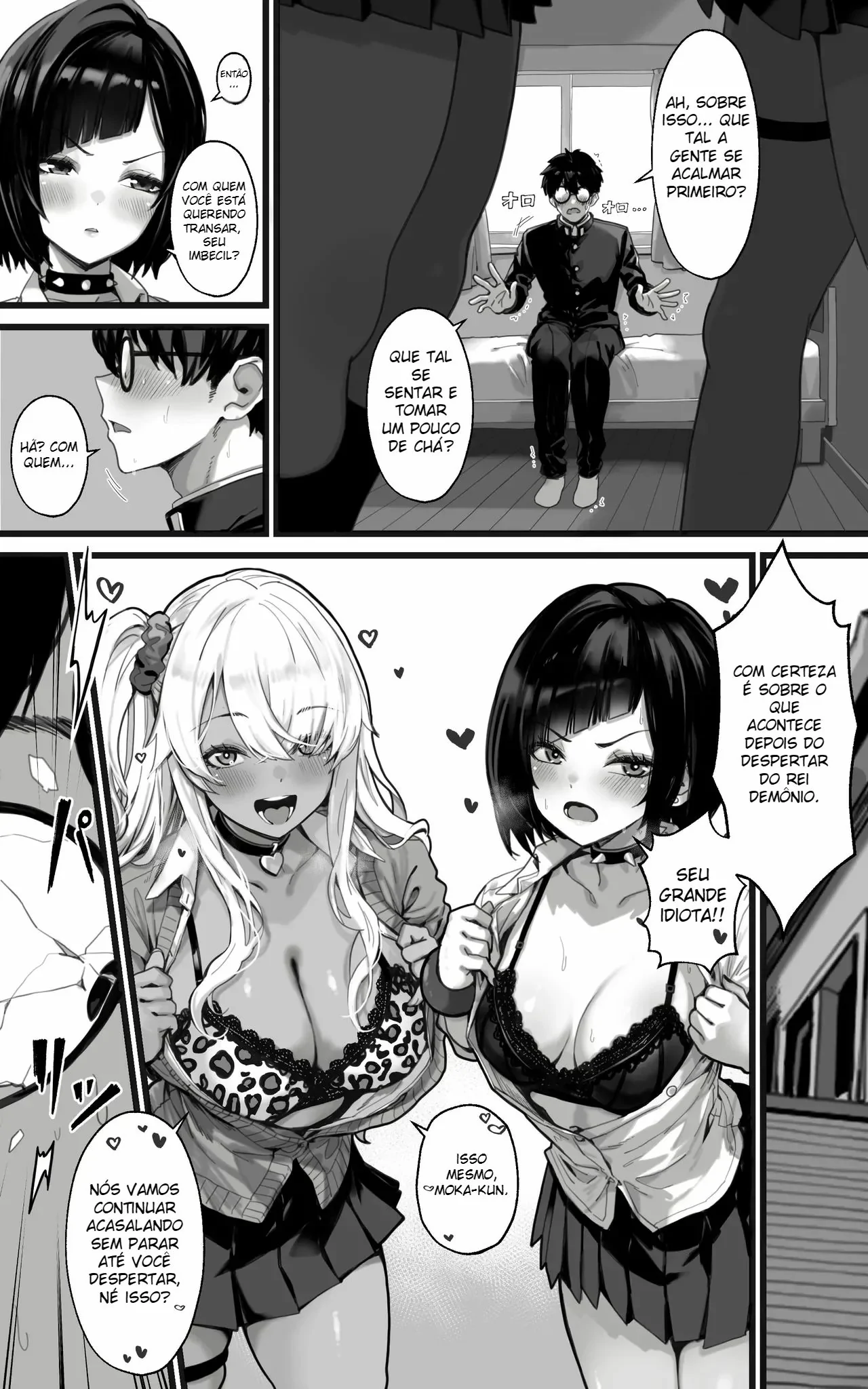 Okazu Gyaru Harem~ Maou-sama ga Kakusei Suru Made Fera mo Paizuri mo 3p mo Nani Kara Nani Made Zenshin Zenrei de Gohoushi Itashimasu!! by Toneri Dan